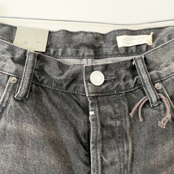 NEW ALLSAINTS Switch Denim Shorts Men's Size 33 Washed Black Raw Hem Slim Fit - Picture 11 of 11